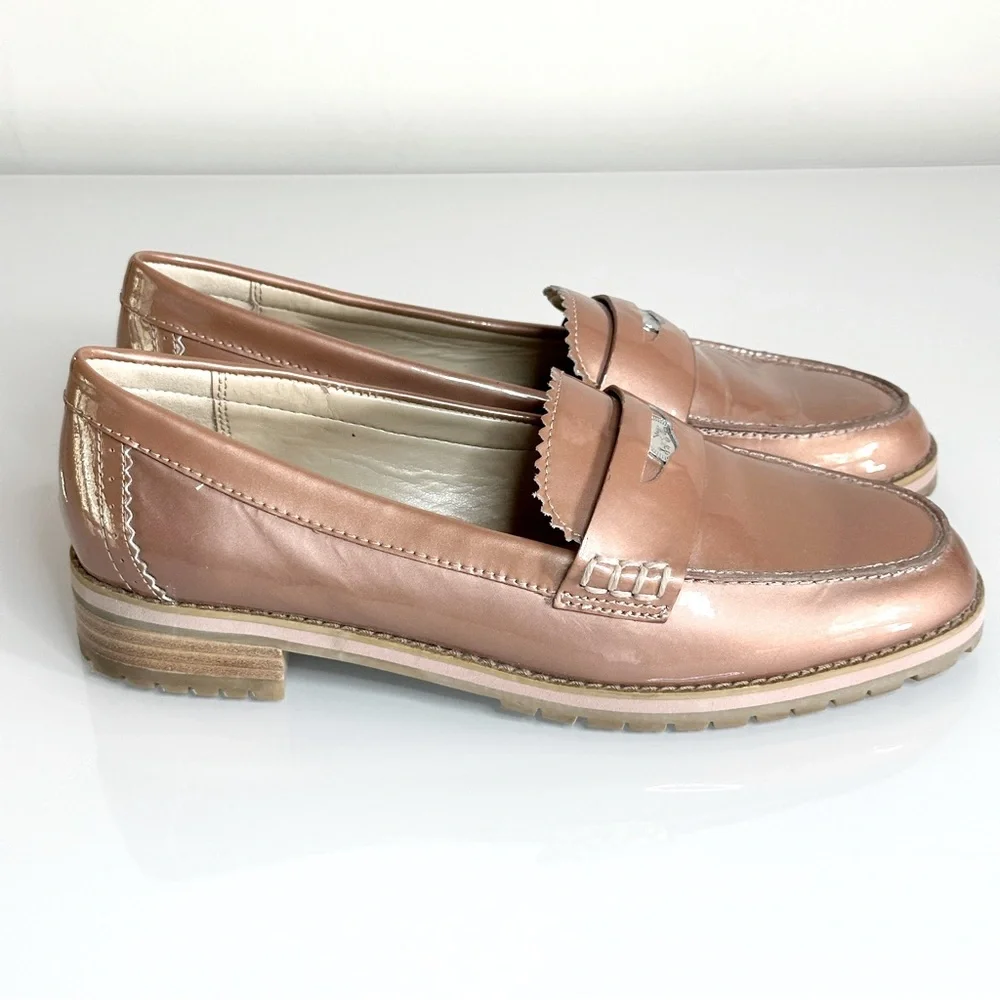 Coach Peyton Patent Loafer 8B Lug Sole Rose Gold